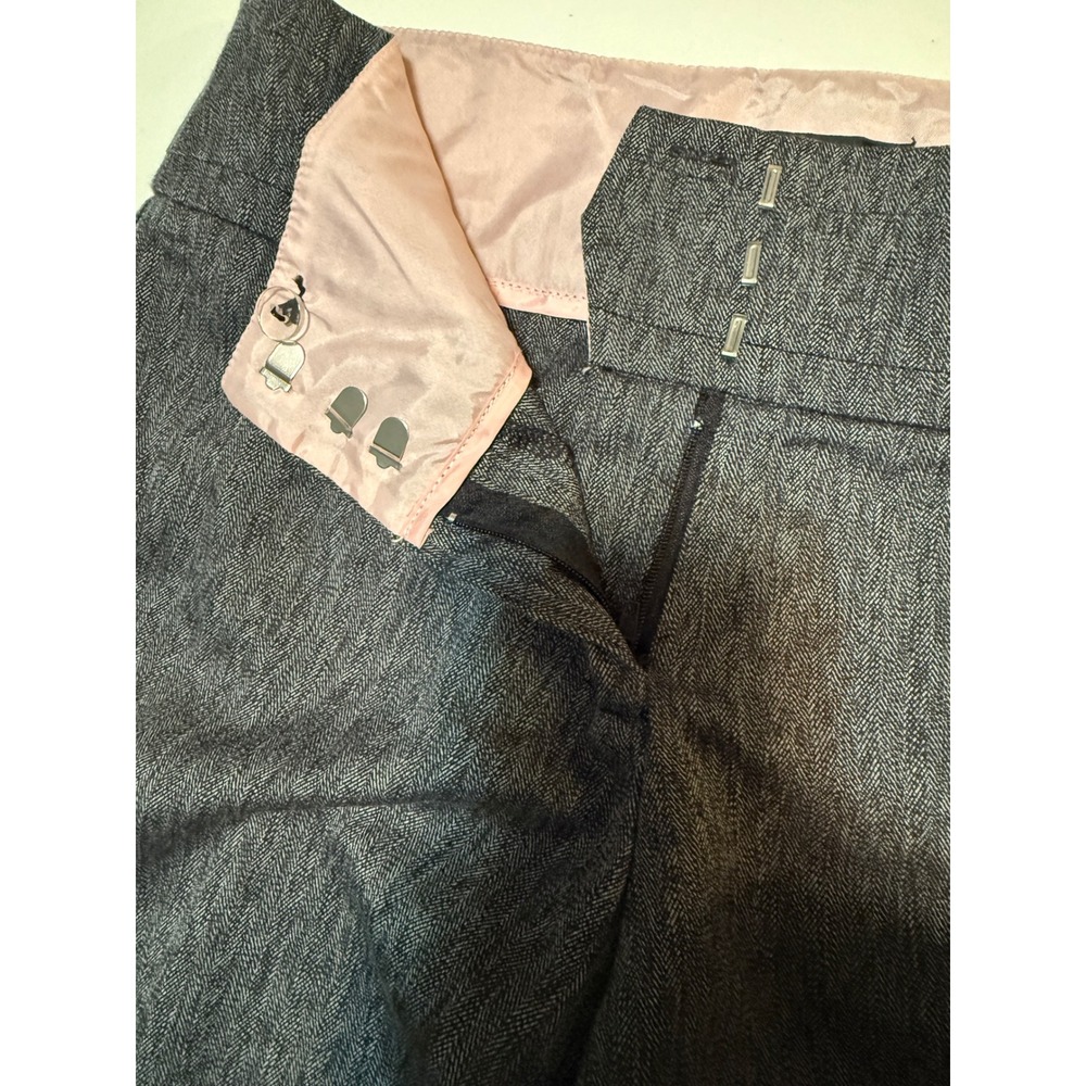 Tracy Evans Gray Herringbone Wide Leg Cuffed Dress Pants Size 7 - Picture 4 of 7